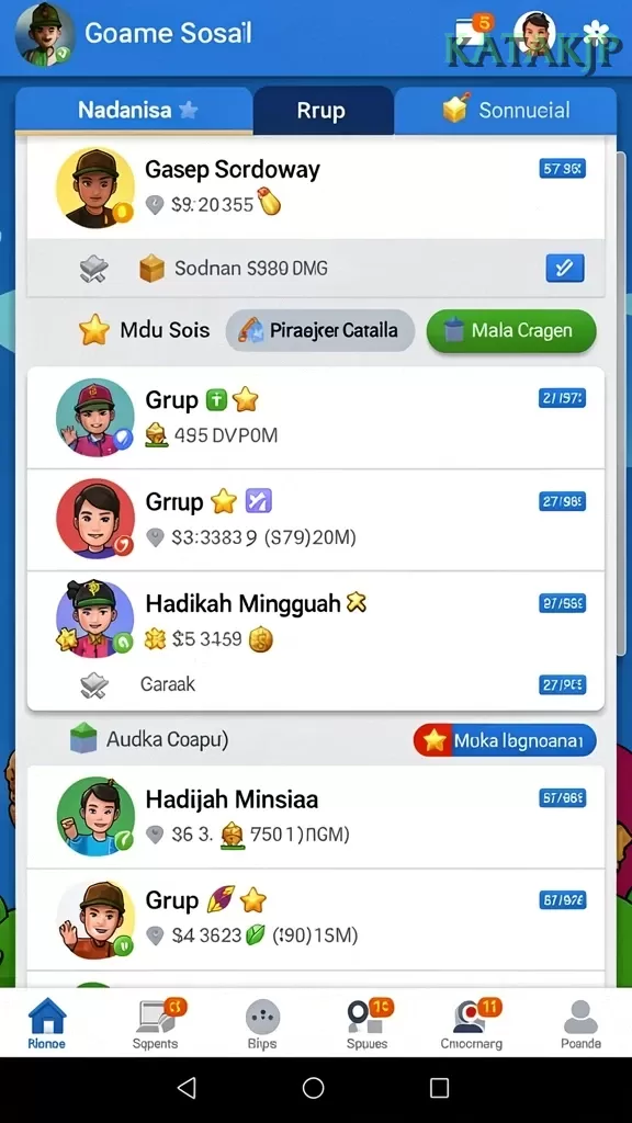 Cuplikan layar NEKATWIN — menu navigasi